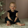 Baby Velvet Blackwatch Check Party Dress, Navy - Dresses - 3