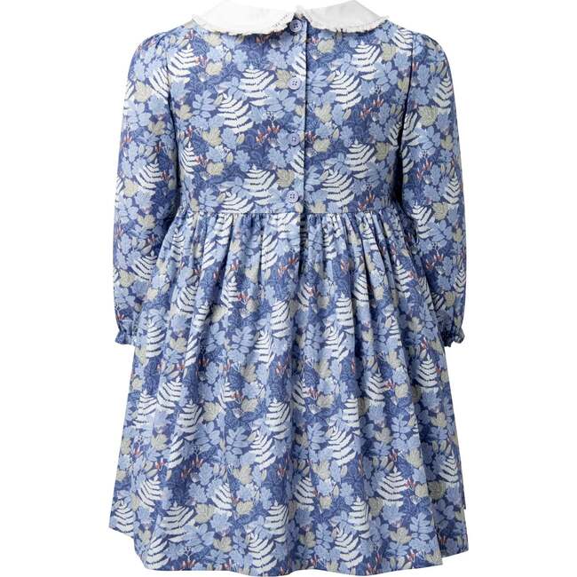 Acorn Leaf Peter Pan Collar Dress, Blue - Dresses - 2