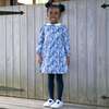 Acorn Leaf Peter Pan Collar Dress, Blue - Dresses - 3