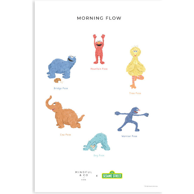 Double-Sided Sesame Street Yoga Poses Print