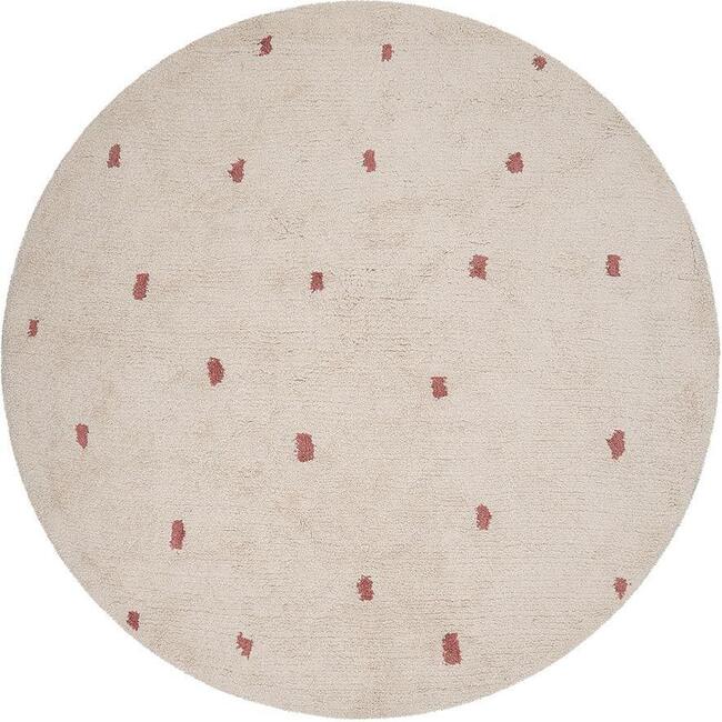 Dotted Washable Organic Cotton Rug, Rust