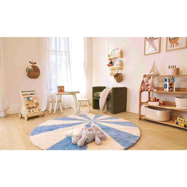 Beach Ball Washable Round Wool Rug, Blue - Rugs - 3