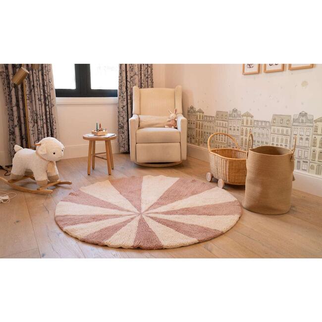 Beach Ball Washable Round Wool Rug, Pink - Rugs - 4