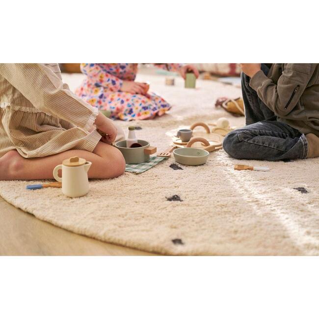 Dotted Washable Organic Cotton Rug, Ebony - Rugs - 4