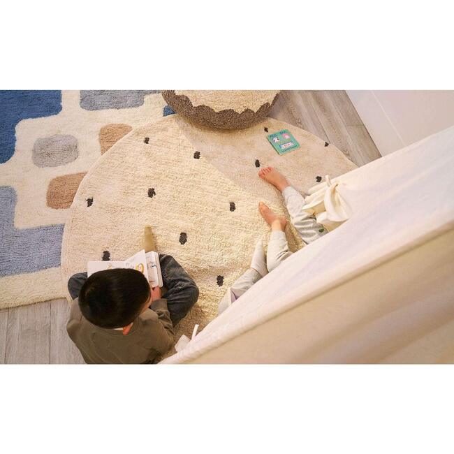 Dotted Washable Organic Cotton Rug, Ebony - Rugs - 5