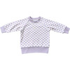 Fleece Sweatshirt Lavender Cloud Checkered - Sweatshirts - 1 - thumbnail