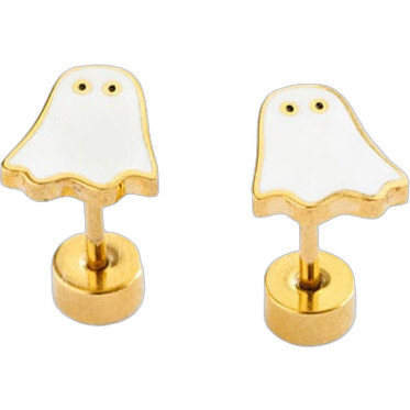Ghost Stud Earrings, White