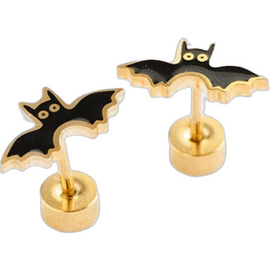 Bat Stud Earrings, Black