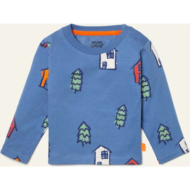 Recycled Cotton Tree House T-Shirt, Blue Multi