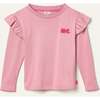 Recycled Cotton Mc Ruffled T-Shirt, Pink - T-Shirts - 1 - thumbnail