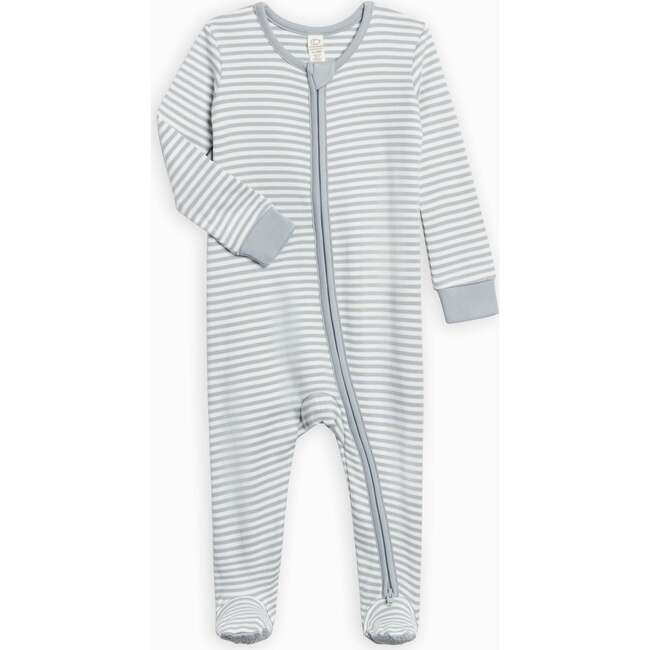 Peyton Zipper Sleeper Mist Stripe