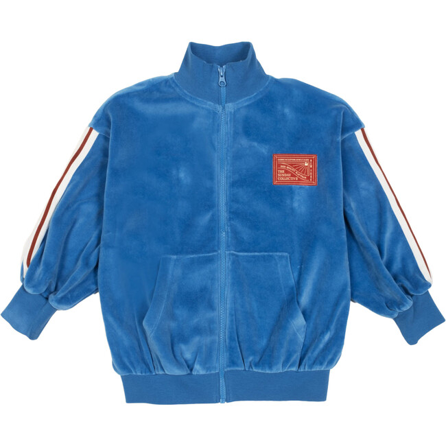 Velour Track Jacket in Blue Note