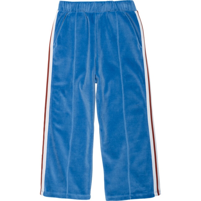 Velour Riley Track Pants in Blue Note