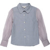 Pinstripe Chiffon Sleeve Blouse - Blouses - 1 - thumbnail