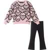 Kids Sweater & Legging Set, Pink Hearts - Mixed Apparel Set - 1 - thumbnail