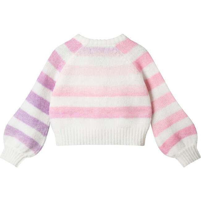 Kids Stripe Cardigan, Oatmeal Lavendar - Sweaters - 2