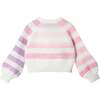 Kids Stripe Cardigan, Oatmeal Lavendar - Sweaters - 2