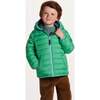 Kids Reversible Puffer Jacket, Green Bear - Jackets - 2