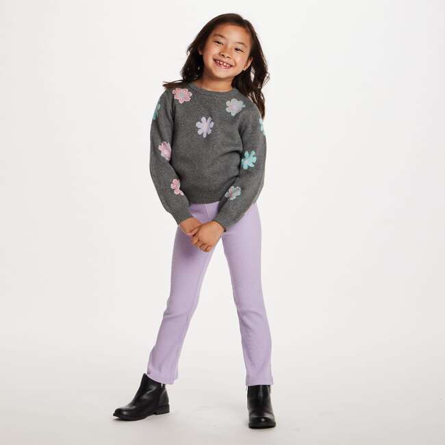 Kids Sweater & Legging Set, Charcoal Floral - Mixed Apparel Set - 3