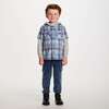 Kids Twofer Hoodie, Blue Plaid - Sweatshirts - 4