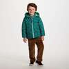 Kids Reversible Puffer Jacket, Green Bear - Jackets - 3