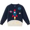Kids Pullover Sweater, Navy - Sweaters - 1 - thumbnail