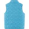 Kids Quilted Vest, Aqua Floral - Vests - 4