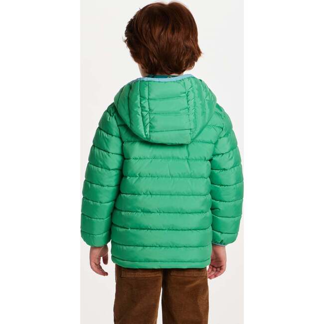 Kids Reversible Puffer Jacket, Green Bear - Jackets - 5