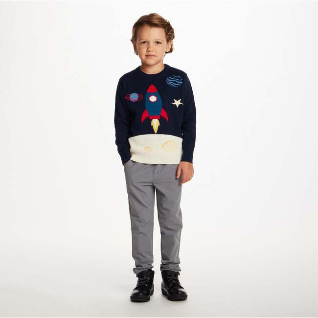 Kids Pullover Sweater, Navy - Sweaters - 3