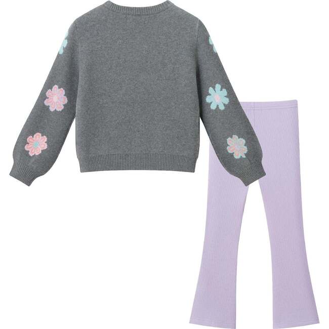 Kids Sweater & Legging Set, Charcoal Floral - Mixed Apparel Set - 7