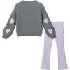 Kids Sweater & Legging Set, Charcoal Floral - Mixed Apparel Set - 7
