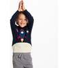 Kids Pullover Sweater, Navy - Sweaters - 5