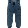 Kids Knit Jogger W/ Cargo Pockets, Blue Denim - Pants - 1 - thumbnail