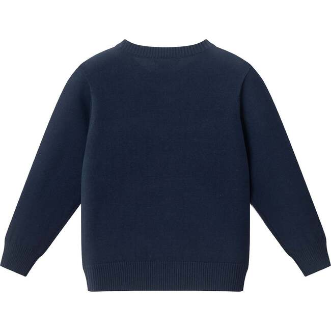 Kids Pullover Sweater, Navy - Sweaters - 6