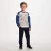 Kids Long Sleeve Raglan Color Blocked Alphabet Tee, Grey Alphabet - T-Shirts - 2