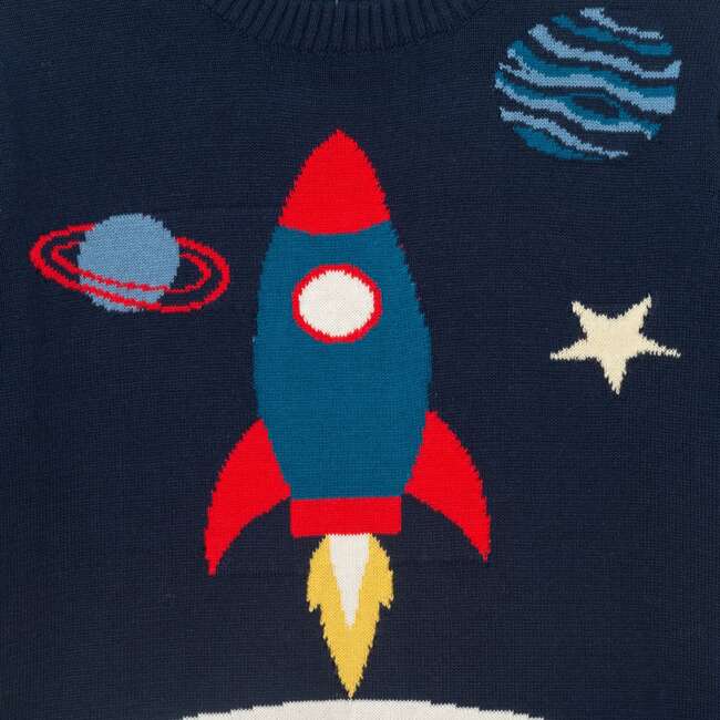 Kids Pullover Sweater, Navy - Sweaters - 7
