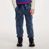 Kids Knit Jogger W/ Cargo Pockets, Blue Denim - Pants - 2