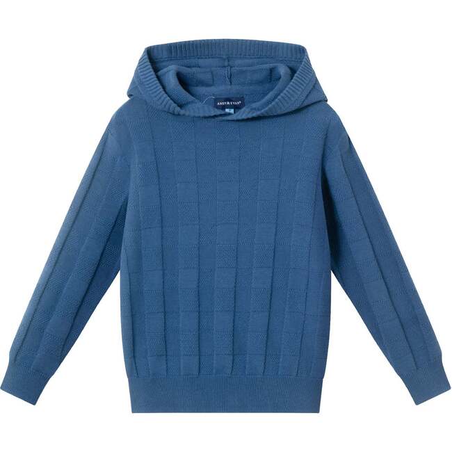 Kids Hooded Sweater, Blue Checkered