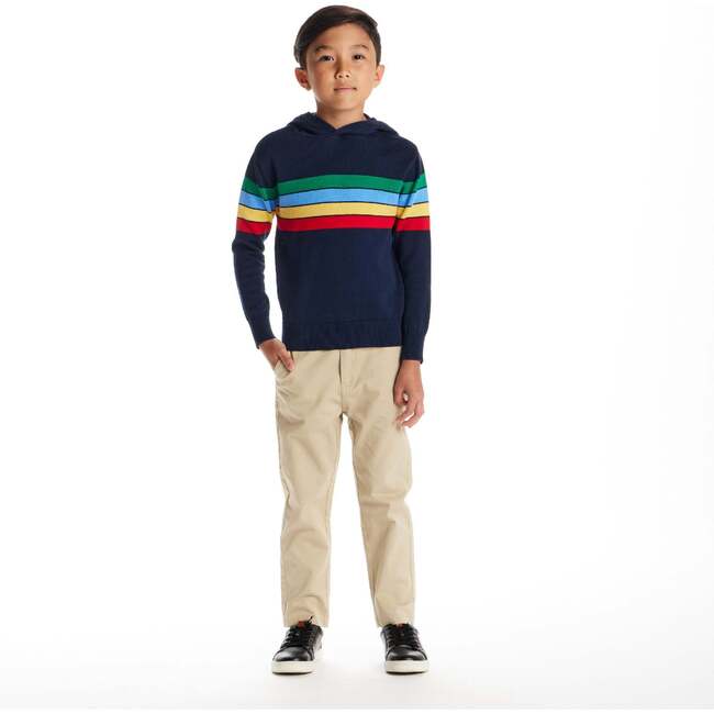 Kids Hooded Sweater, Multi Striped - Sweaters - 3