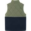 Kids Mixed Media Sherpa Vest, Green - Vests - 5