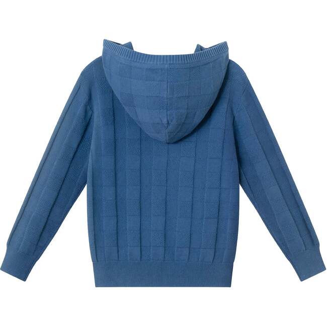 Kids Hooded Sweater, Blue Checkered - Sweaters - 3