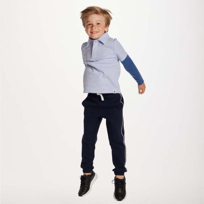 Kids Knit Denim Jogger, Navy - Pants - 4