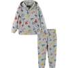 Kids Hooded Lounge Set, Grey Varsity - Mixed Apparel Set - 1 - thumbnail