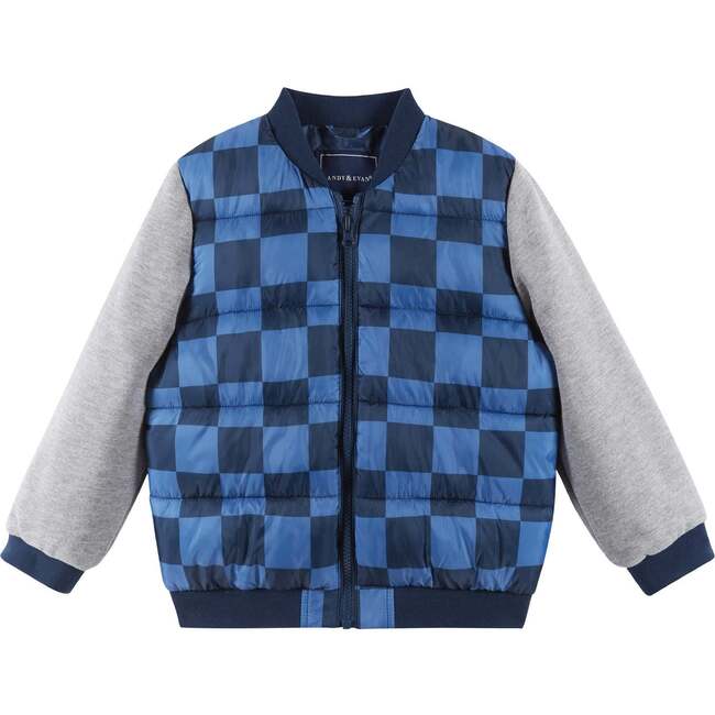 Kids French Terry Sleeve Bomber, Buffalo Check