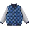 Kids French Terry Sleeve Bomber, Buffalo Check - Jackets - 1 - thumbnail