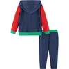 Kids Hooded Lounge Set, Navy Waffle - Mixed Apparel Set - 4