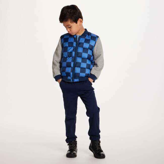 Kids French Terry Sleeve Bomber, Buffalo Check - Jackets - 2