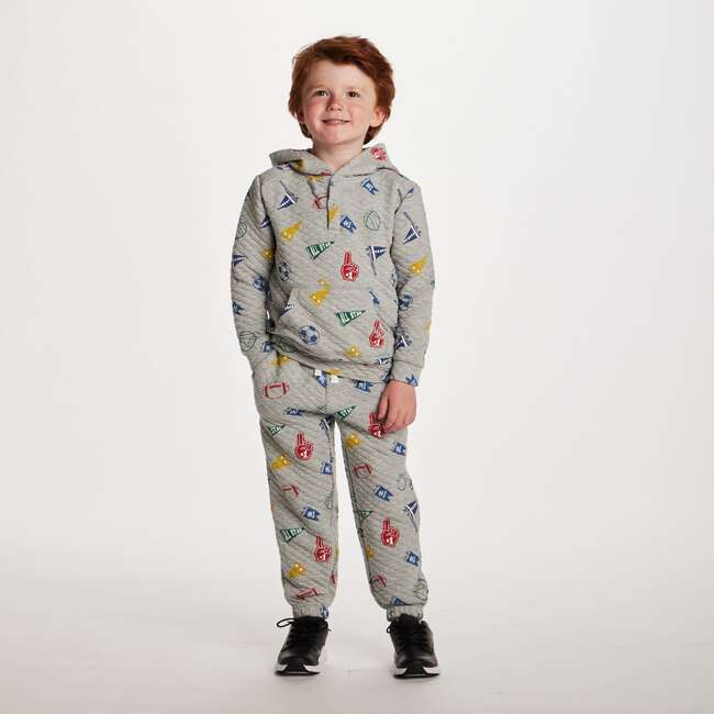 Kids Hooded Lounge Set, Grey Varsity - Mixed Apparel Set - 2