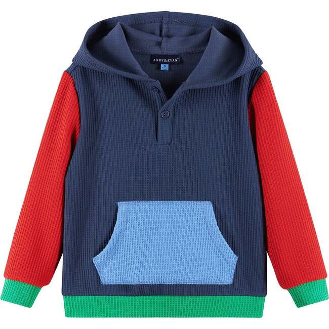 Kids Hooded Lounge Set, Navy Waffle - Mixed Apparel Set - 5