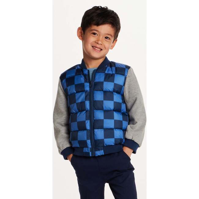 Kids French Terry Sleeve Bomber, Buffalo Check - Jackets - 3